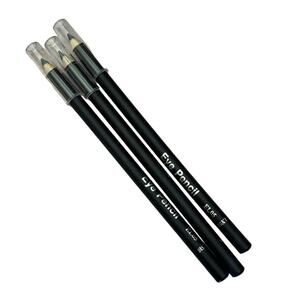 Set of 3 Black Classic Wooden Precision Eyeliners, Water and Sweat Resistant